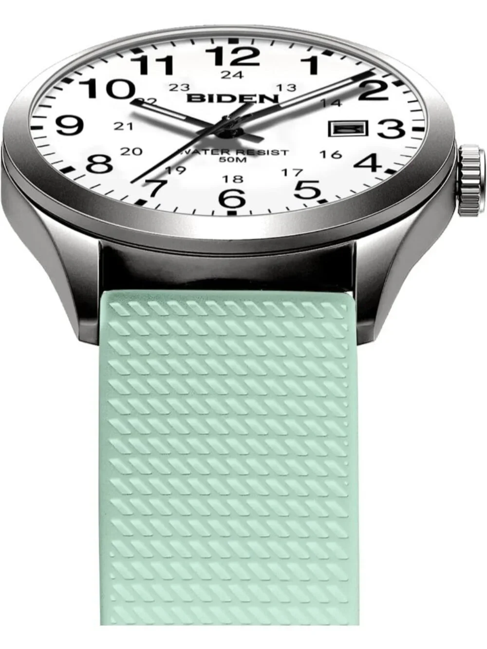 Men's Green White Analog Unisex Medical Professionals Waterproof Nurse Watch